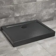 Dušas paliktnis taisnstūra Radaway DOROS D Compact 90x80cm, melns akmens