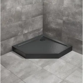 Dušas paliktnis piecstūru Radaway Doros PT Compact 100x100, melns akmens