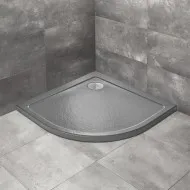 Dušas paliktnis pusapaļš Radaway Doros A 90x90, antracīts akmens