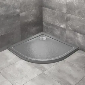 Dušas paliktnis pusapaļš Radaway Doros A 90x90, antracīts akmens