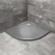 Dušas paliktnis pusapaļš Radaway Doros A 90x90, antracīts akmens