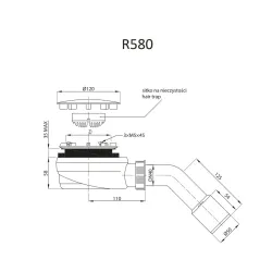 Dušas sifons Radaway D90 R580