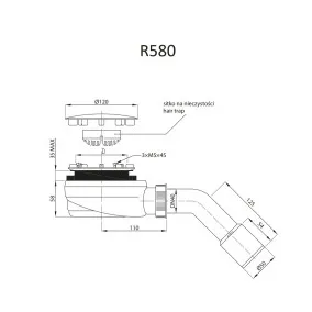 Dušas sifons Radaway D90 R580