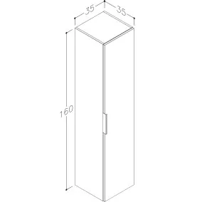 Vannas istabas augstais skapis RB GRAND 160x35cm, 21301212