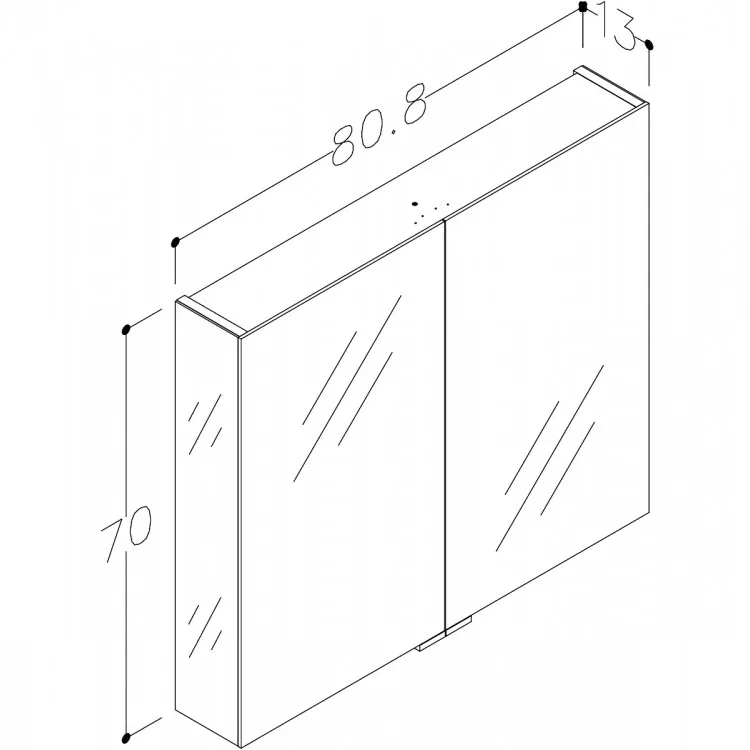 Vannas istabas skapītis ar spoguli RB GRAND 80 cm, 2100500