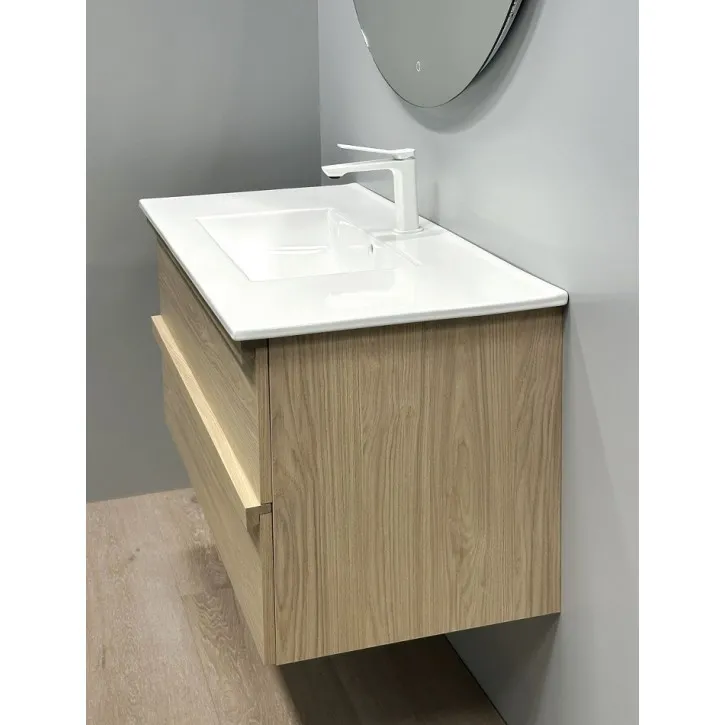 Vannas istabas skapītis ar izlietni RB PURE 81 cm, gaišs ozols