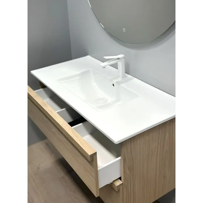 Vannas istabas skapītis ar izlietni RB PURE 81 cm, gaišs ozols