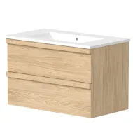 Vannas istabas skapītis ar izlietni RB PURE 81 cm, gaišs ozols