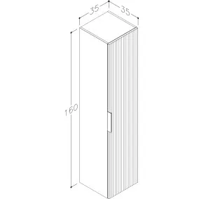 Vannas istabas augstais skapis RB G-LINE 160x35cm, 213012112