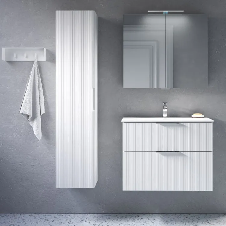 Vannas istabas mēbeļu komplekts RB G-LINE 80cm, balts matēts