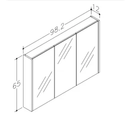 Vannas istabas skapītis ar spoguli RB JOY 98.2 cm, 1400713