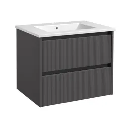 Vannas istabas mēbeļu komplekts RB URBAN 60cm, pelēks/black aluminium