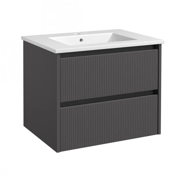 Vannas istabas mēbeļu komplekts RB URBAN 60cm, pelēks/black aluminium
