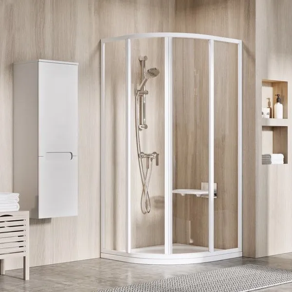 RAVAK Supernova 5-in-1 dušas kabīnes komplekts 90x90 cm ar Elipso Pro paliktni un sifonu