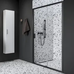 Dušas durvis RAVAK Blix II NBLDP2 100cm, melns matēts
