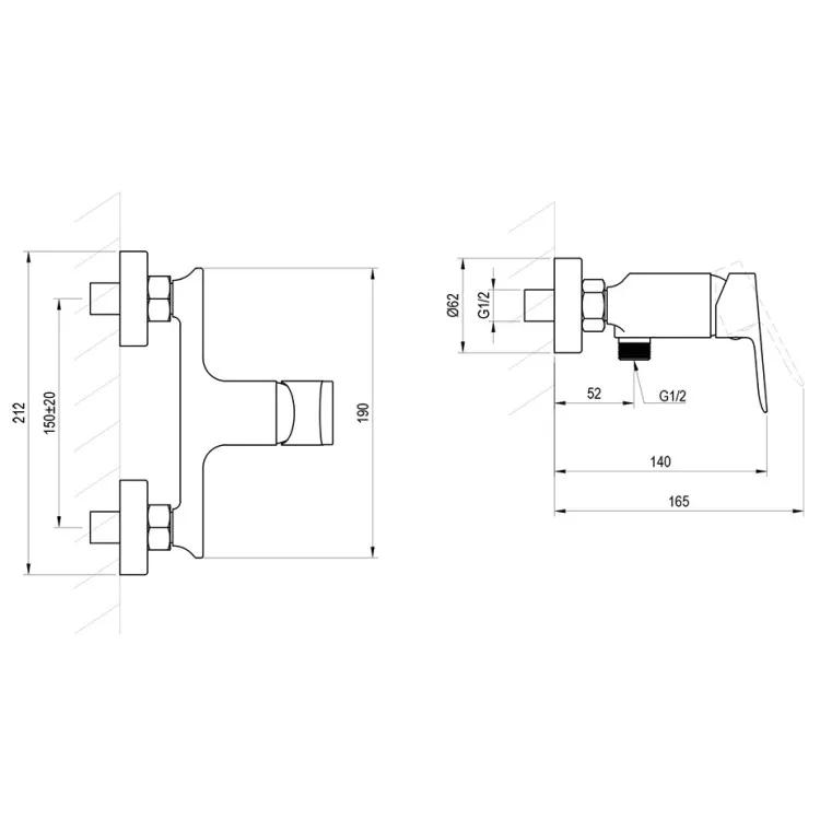 RAVAK Plan PN 032.00CR hromēts dušas maisītājs