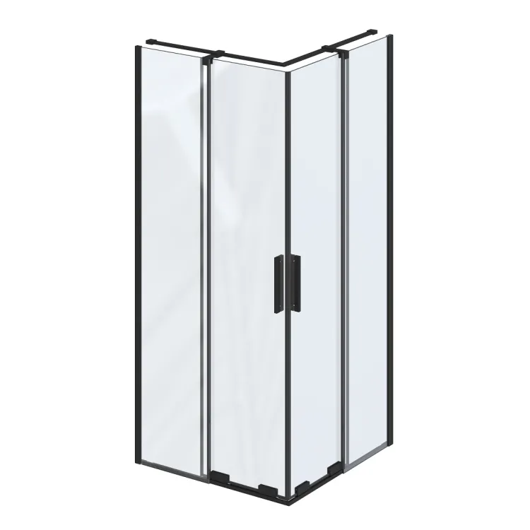 Dušas stūris taisnstūra Ravak Roll ROVR2-90 90x90cm, melns