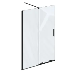 Dušas siena ar bīdāmām durvīm Ravak Walk-In Roll ROWI-100 100x195 cm, melns