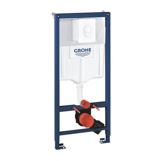 Komplekts Ravak Chrome AquaSpin + Grohe rāmis ar baltu pogu 38722001