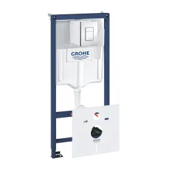 Komplekts Ravak Chrome AquaSpin + Grohe rāmis ar hromētu pogu 38827000