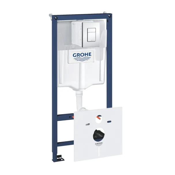 Komplekts Ravak Chrome AquaSpin + Grohe rāmis ar hromētu pogu 38827000