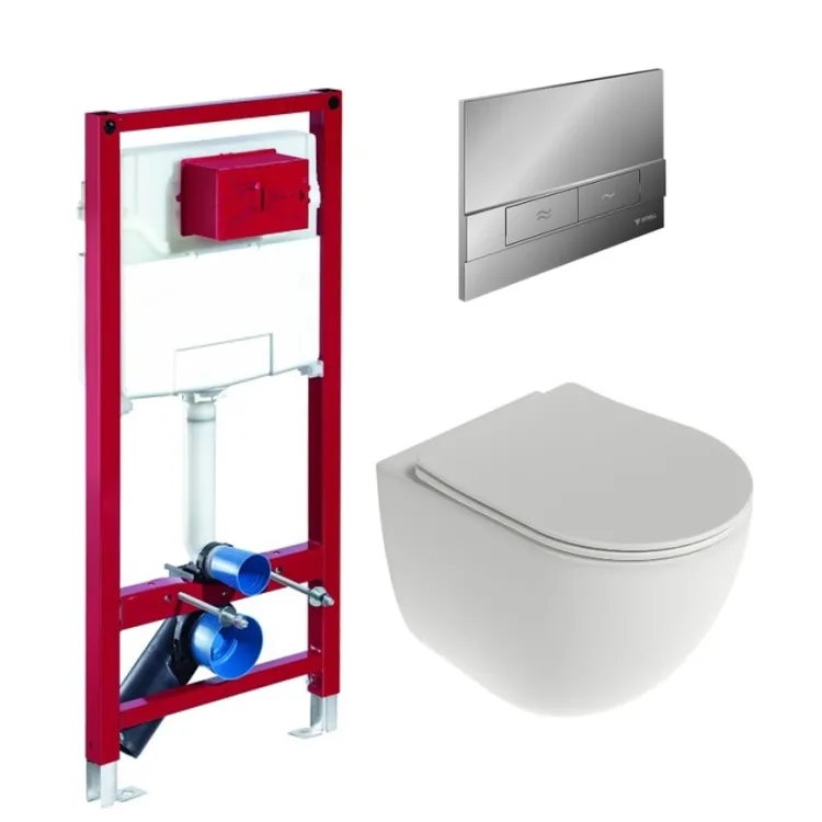 Komplekts Ravak Chrome AquaSpin + Schell rāmis ar hromētu pogu Board