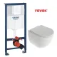 Komplekts Ravak Chrome AquaSpin + Grohe rāmis ar baltu pogu 38722001