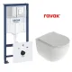 Komplekts Ravak Chrome AquaSpin + Grohe rāmis ar hromētu pogu 38827000