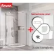 Dušas stūra komplekts pusapaļš RAVAK Blix Slim BLSCP4 80x80cm ar paliktni, spīdīgs