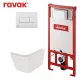 Komplekts Ravak NATURAL RimOff + Ravak rāmis ar baltu pogu