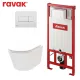 Komplekts Ravak FLOW RimOff + Ravak rāmis ar baltu pogu
