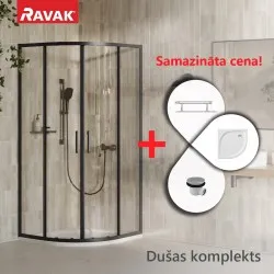 RAVAK XP Slim dušas komplekts 90x90 cm, melns