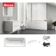 Komplekts Taisnstūra vanna RAVAK CHROME 180x80 cm ar vannas maisītāju CR II 022.00CR, balta