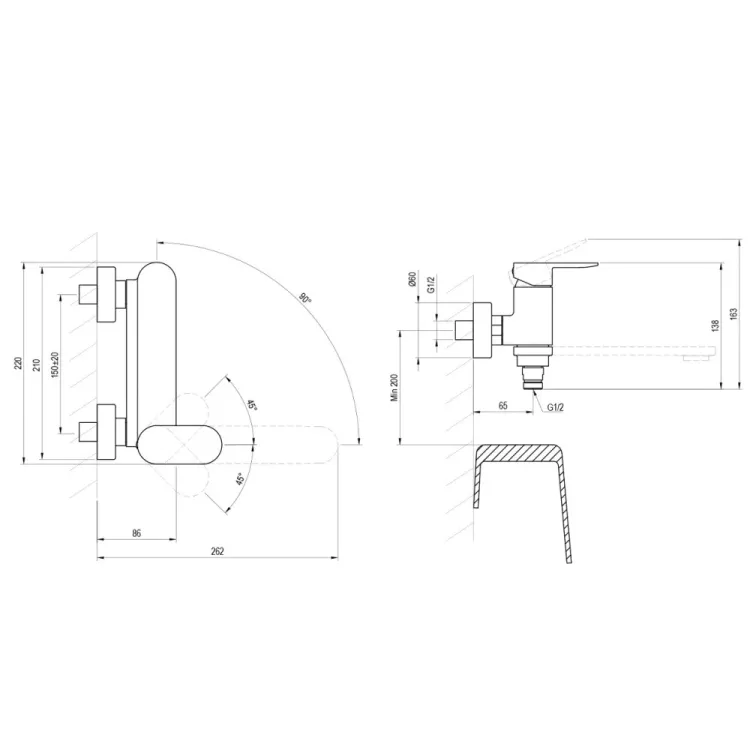 Komplekts Taisnstūra vanna RAVAK CHROME 180x80 cm ar vannas maisītāju CR II 022.00CR, balta