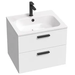 Vannas istabas skapītis ar izlietni RAVAK SD 600 Chrome II, balts/melns