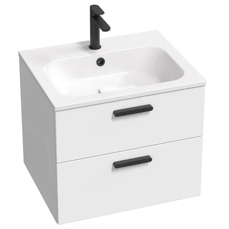Vannas istabas skapītis izlietnei RAVAK SD 600 Chrome II, balts/melns