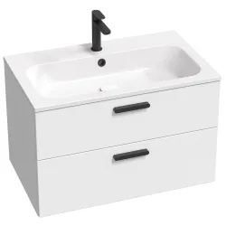 Vannas istabas skapītis ar izlietni RAVAK SD 800 Chrome II, balts/melns