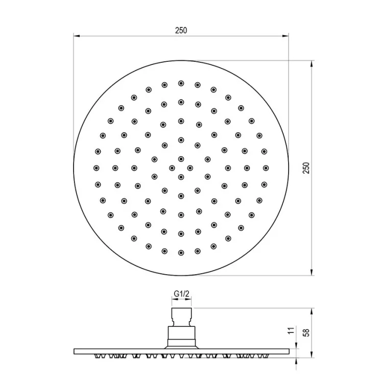 Dušas galva RAVAK Round 25cm 985.20BLM, X070518