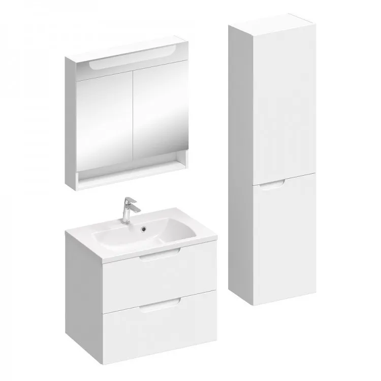 Vannas istabas augstais skapis Ravak SB Classic II 400 L, balts/pelēks