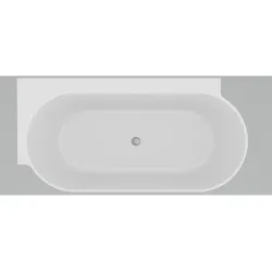 Brīvi stāvoša vanna Ravak FREEDOM Corner II TEC 175x86 L cm, balta, noteces vāks hroms