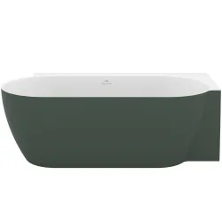 Brīvi stāvoša vanna Ravak FREEDOM Corner II TEC 175x86 R cm,  pelēkzaļš/balts, noteces vāks balts