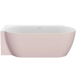 Brīvi stāvoša vanna Ravak FREEDOM Corner II TEC 175x86 L cm, rozā/balts, noteces vāks balts