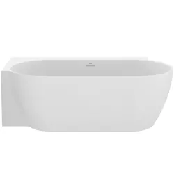 Brīvi stāvoša vanna Ravak FREEDOM Corner II TEC 175x86 L cm, balta, noteces vāks hroms