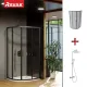 Dušas stūris pusapaļš RAVAK Blix Slim BLSCP4 80x80cm komplektā ar termostata dušas sistēmu TE 093.01CR/WH