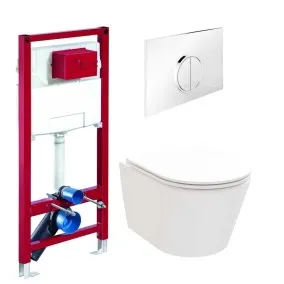 Komplekts Ravak Flow RimOff + Schell rāmis ar baltu pogu Circum