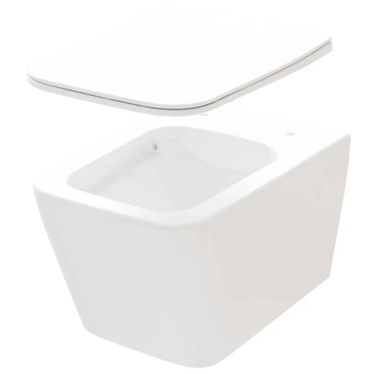 Tualetes pods piekaramais Ravak NATURAL RimOff ar Soft Close vāku, balts
