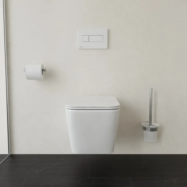 Tualetes pods piekaramais Ravak NATURAL RimOff ar Soft Close vāku, balts