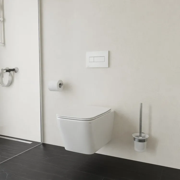 Tualetes pods piekaramais Ravak NATURAL RimOff ar Soft Close vāku, balts