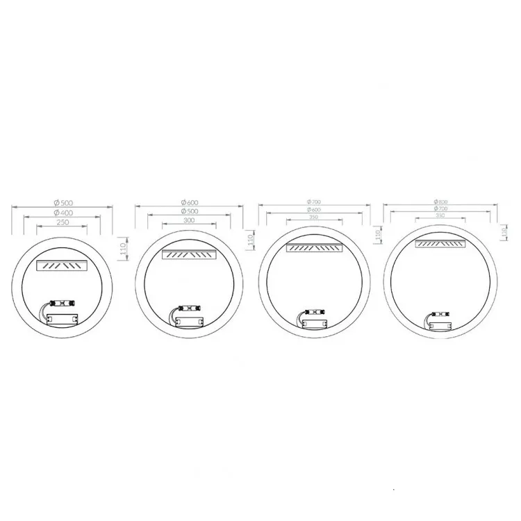 Spogulis ar fona LED apgaismojumu Ravak LUNA 50cm Spogulis ar fona LED apgaismojumu Ravak LUNA 50cm