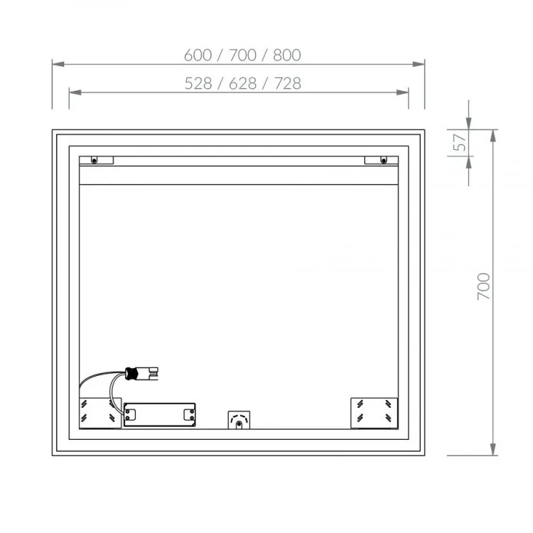 Spogulis ar fona LED apgaismojumu Ravak OBLONG 60x70cm